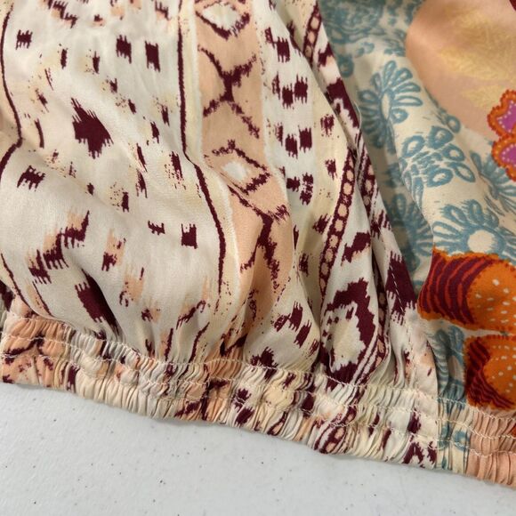 Free People‎ Top Womens XS Tropical Combo Festival Boho Blouse Y2K - Picture 8 of 10